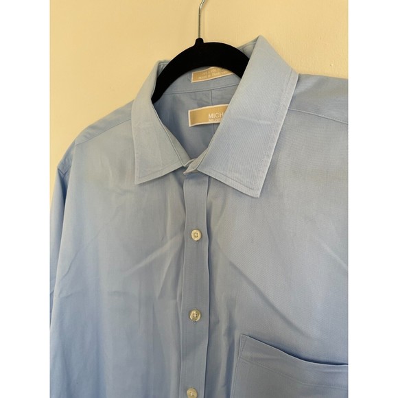 Michael Kors Other - Michael by Michael Kors Mens Blue Regular Fit Long Sleeve Button Up 17.5 34/35